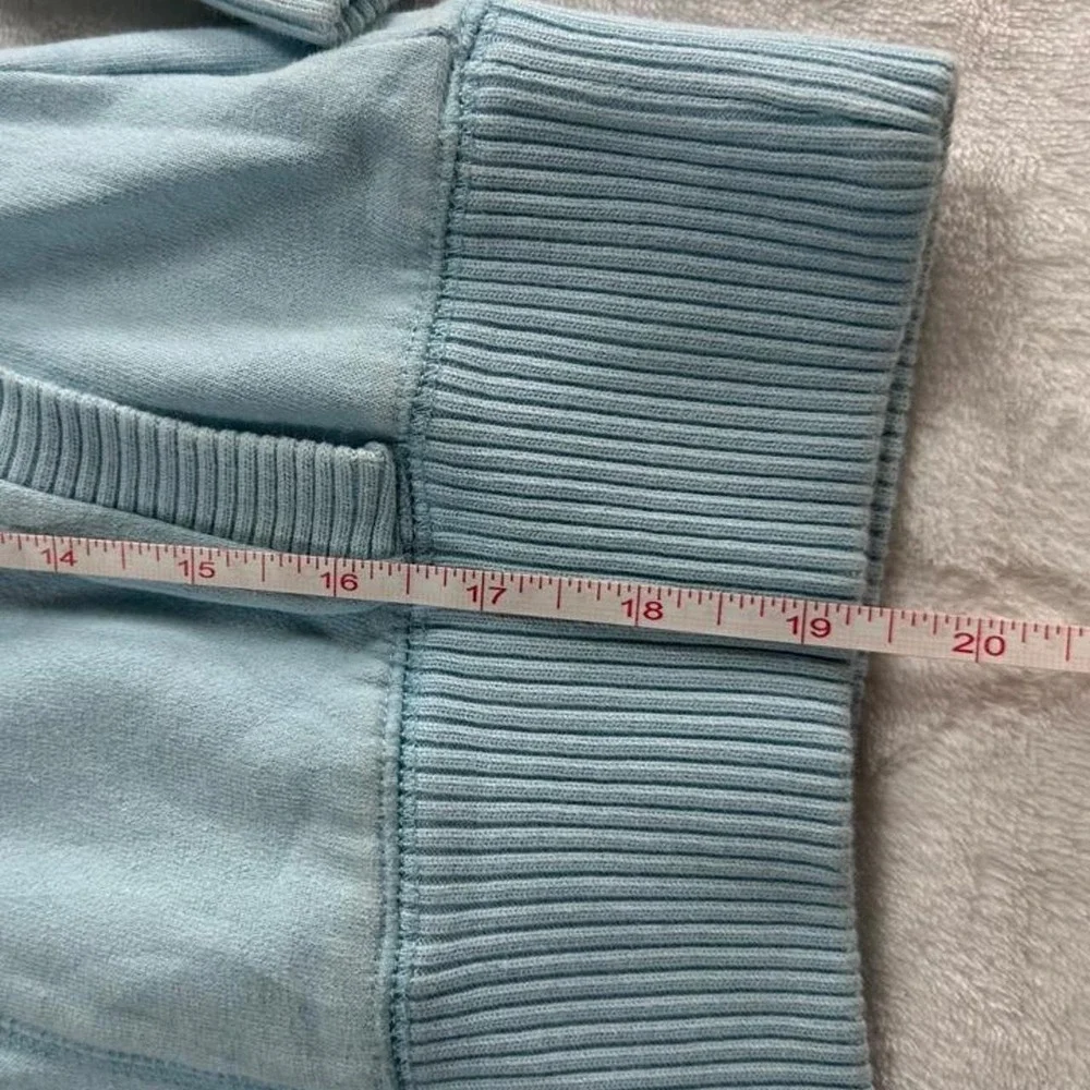 Tory Burch light blue full zip logo jacket y2k vintage mcbling